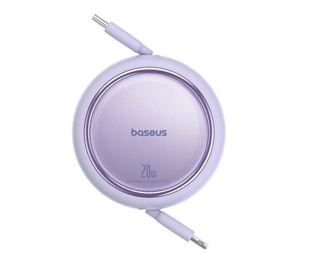 Baseus Free2Pull Retractable Cable C to iP 20W 1m Purple - 1348109 - zdjęcie